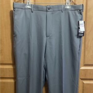NEW PGA Tour Golf Pants Men's 38X30 Expandable Waistband Pleated Dark Gray